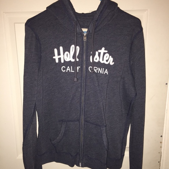 Large Hollister zip up blue jacket. - Picture 1 of 3