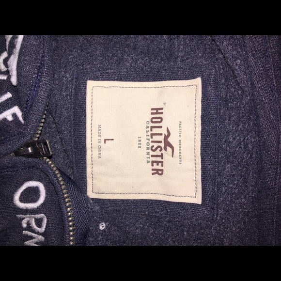 Large Hollister zip up blue jacket. - Picture 3 of 3