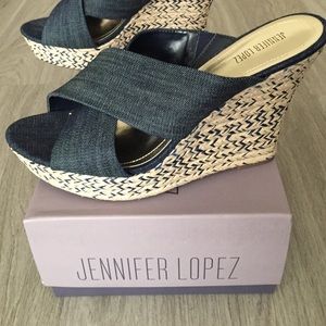 Jennifer Lopez Denim Wedges 10