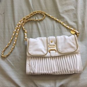 Big Buddha white purse with gold chain