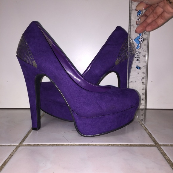 Call It Spring Purple Suede Pumps - Picture 2 of 4