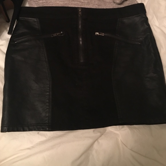 LEATHER/JEAN SKIRT - Pair w/over the knee boots!
