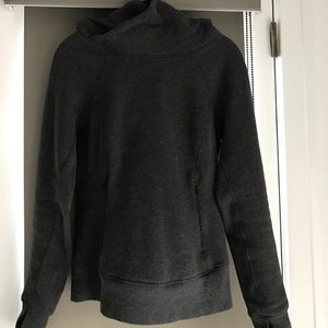 Lululemon cowl-neck hoodie, dark grey, 4