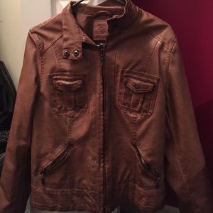 Brown leather jacket