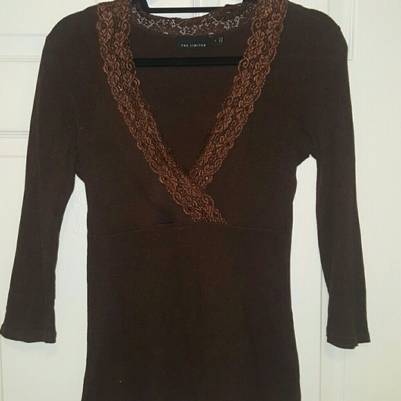 Gorgeous Brown sweater with lace detail