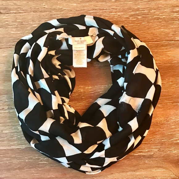 Kate Spade Black and White Bow Ties Infinity Scarf