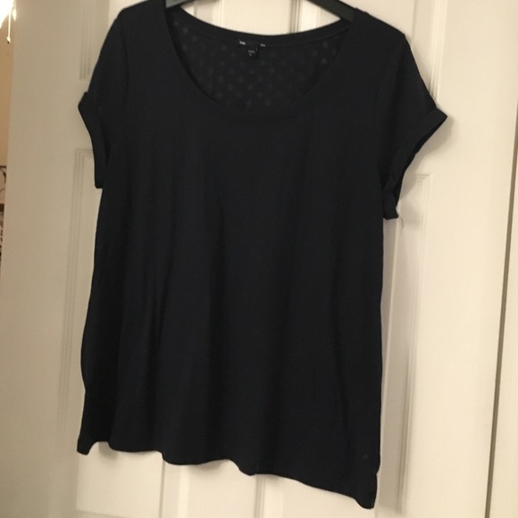 Gap Navy Polka Dot burn out tee