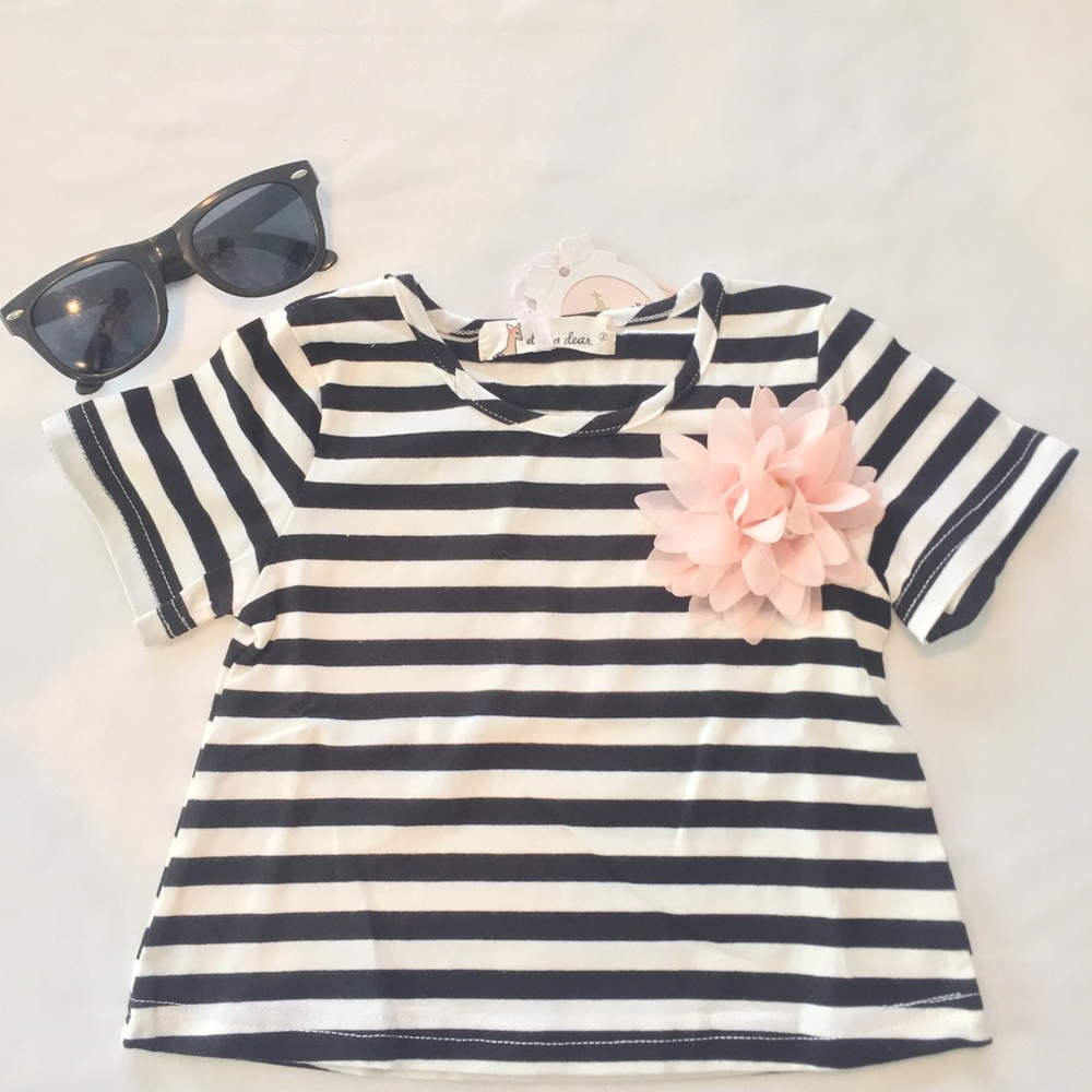 Black and white striped tee tshirt for kids