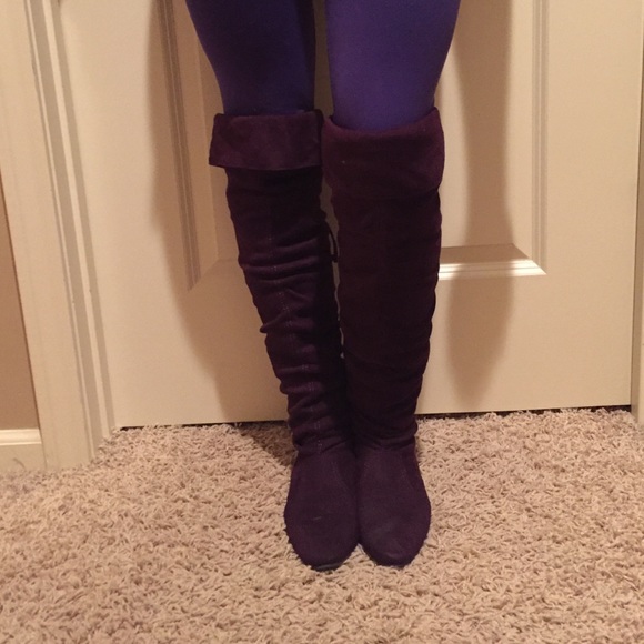 Purple tall boots