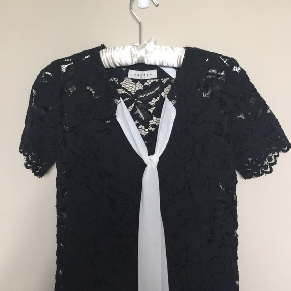 Sandro black lace dress