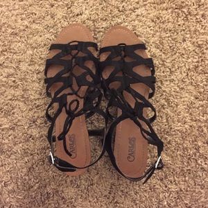 Black strappy sandals