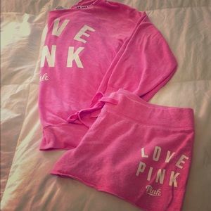 Victoria secret sweat shirt and shirt set