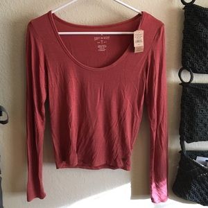 American Eagle Soft & Sexy Cropped Henley