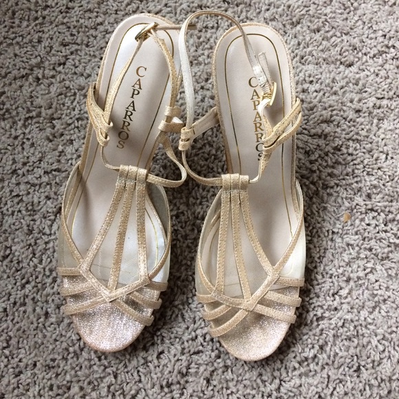 Sparkly gold heels
