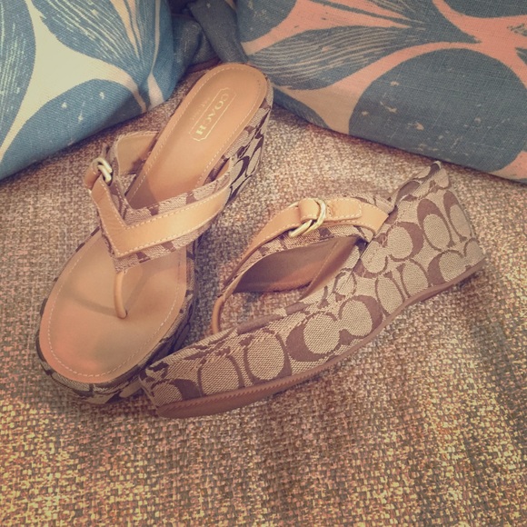 Coach Shoes - Coach wedge sandals NEW