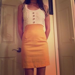 Body Con White and Mustard Dress