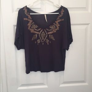Willow & Clay boho tribal beaded top