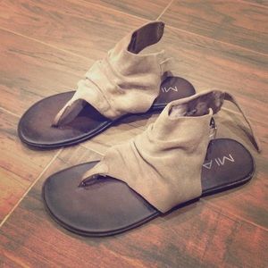 Mia slouchy grey suede sandals