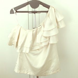 BR One Shouldered Ruffled Silk Top