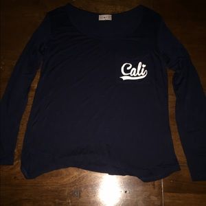 Woman's Long leave navy blue shirt