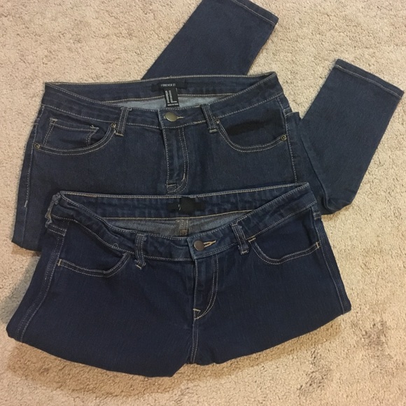 🌟Bundle! low rise dark denim skinny jeans-stretch