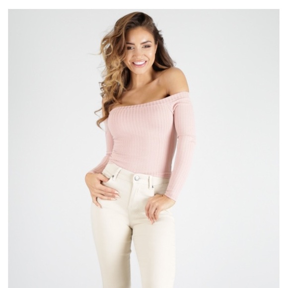 Pink off shoulder top