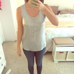 Silver Silk Banana Republic Top