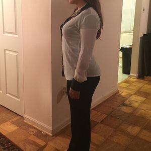 Banana Republic white and black blouse