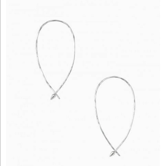 Stella & Dot Hammered Wire Small Hoops in Silver