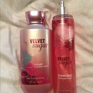 Velvet sugar bubble bath and shimmer mist