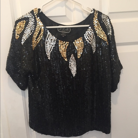 Vintage Silk and Sequin Top - Picture 2 of 4