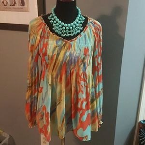 Flowy print blouse