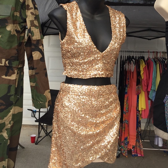 Custom sequin two piece