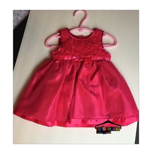 hot • pink • rosette • dress