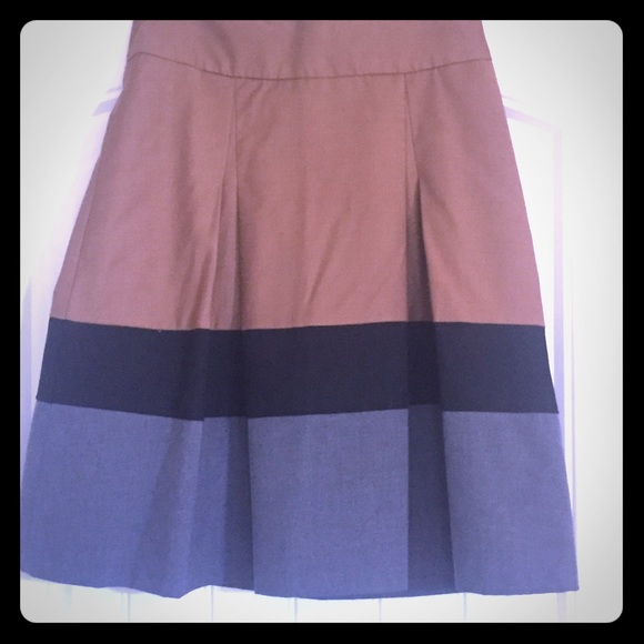 Color Block Pleated Skirt