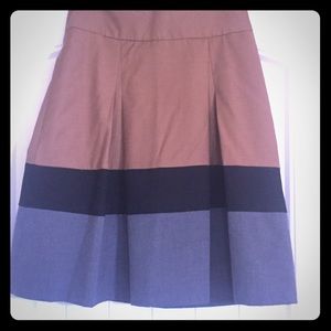 Color Block Pleated Skirt