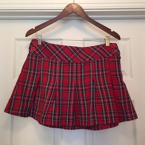 Pleated Plaids Mini Skirt