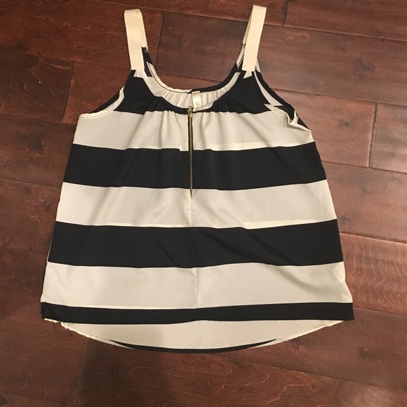 White and Cream Striped Tank