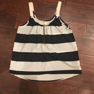 White and Cream Striped Tank