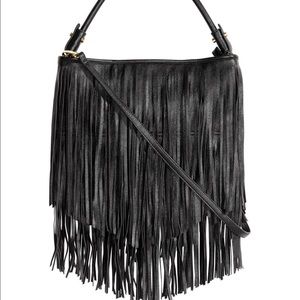 H & M black fringe bag