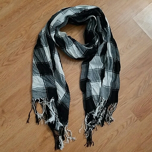 Black, White, Silver Scarf - Picture 1 of 2
