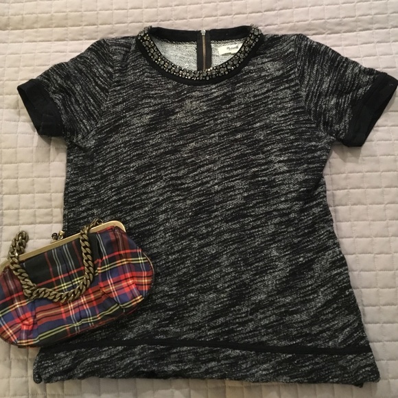 Madewell jeweled collar top