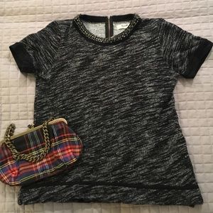 Madewell jeweled collar top