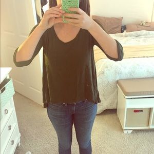 Cotton jersey high low top