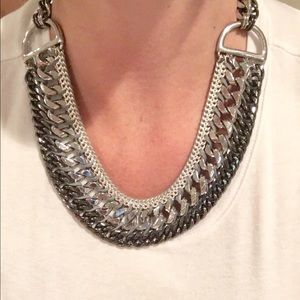 Stella and Dot Necklace - hematite and silver.