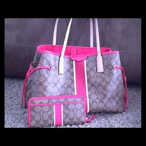 Authentic Coach handbag and matching wallet.