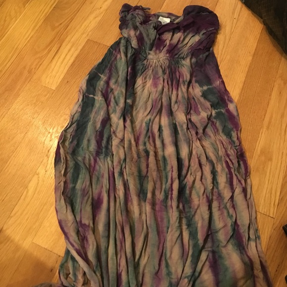 Strapless tie dyed summer dress
