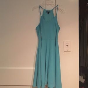 blue sleeveless dress
