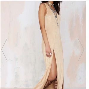 Nasty gal suede maxi dress