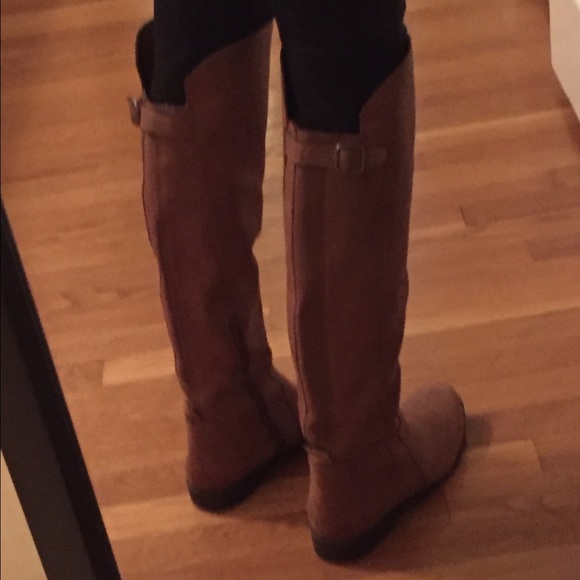 Lucky Brand knee high brown leather/nubuck boots